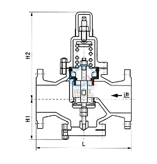 Y42X水用減壓閥，空氣減壓閥外形圖