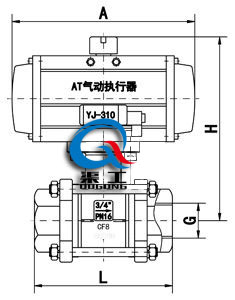 內螺紋氣動(dòng)球閥 (三片式) 